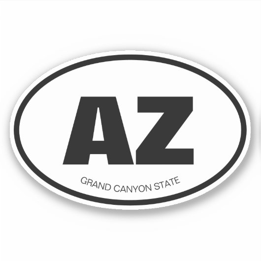 AZ - Arizona staat afgekort ovaal vinylsticker Sticker (Voorkant)