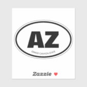 AZ - Arizona staat afgekort ovaal vinylsticker Sticker (Vel)