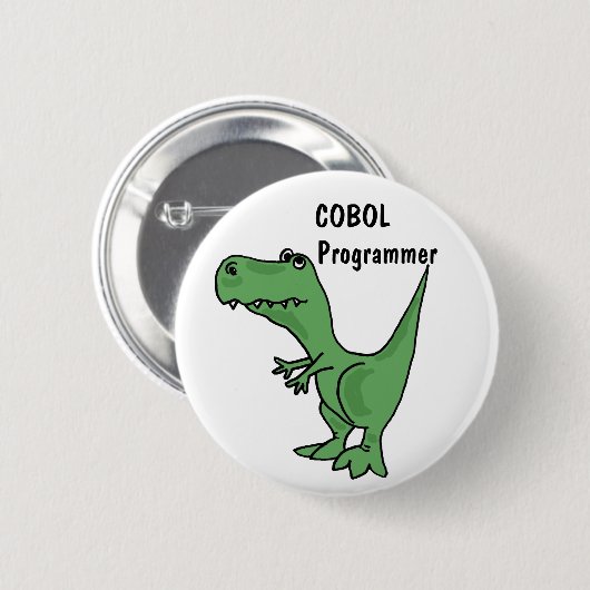 AZ- COBOL Programmer Dinosaur Button (Voorkant /achterkant)