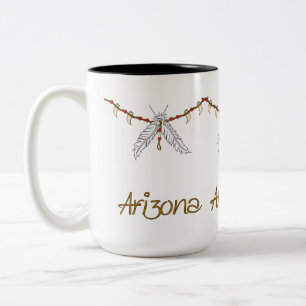 AZ Feather Ketting Tweekleurige Koffiemok