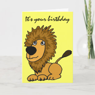 AZ- Funny Lion Birthday Card Kaart