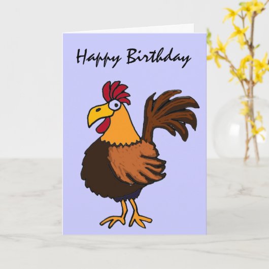 AZ- Haan Happy Birthday Kaart (Gele Bloem)