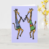 AZ- het dansen van Giraffes het Begroeten of van Kaart (Gele Bloem)