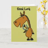 AZ- Paard en Paardenschoen Succes Kaart (Gele Bloem)