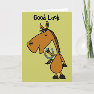 AZ- Paarden en paarden met een Good Luck Card Kaart