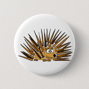 AZ- Porcupine Art Cartoon Ronde Button 5,7 Cm