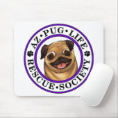 AZ Pug Life vierkant muisblok Muismat (Met muis)
