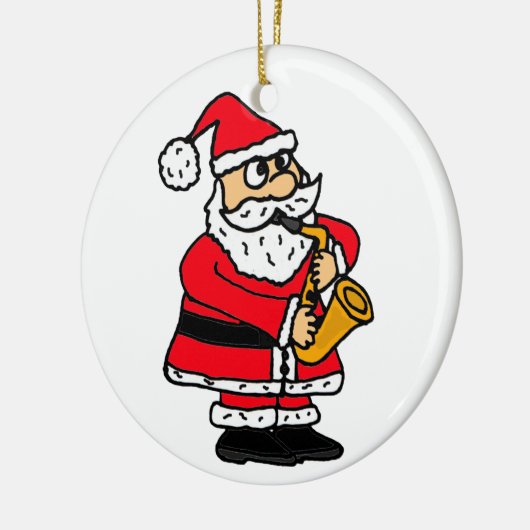 AZ- Santa Plays Saxophone Ornament (Links)