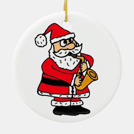 AZ- Santa Plays Saxophone Ornament (Achterkant)
