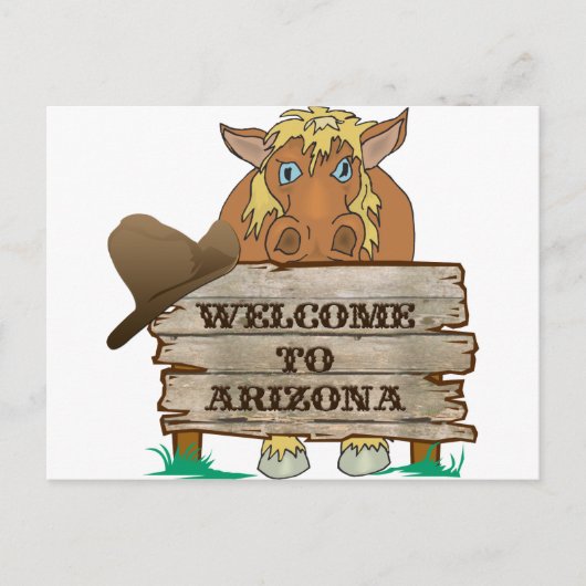 AZ- Welkom bij Arizona Horse Briefkaart (Voorkant)
