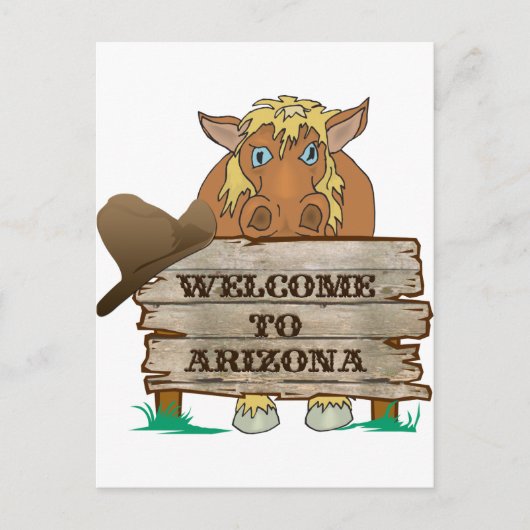 AZ- Welkom bij Arizona Horse Briefkaart (Voorkant)