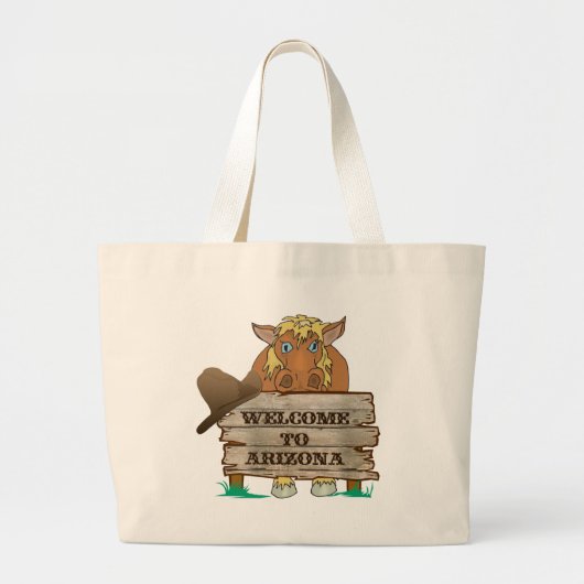 AZ- Welkom bij Arizona Horse Grote Tote Bag (Voorkant)