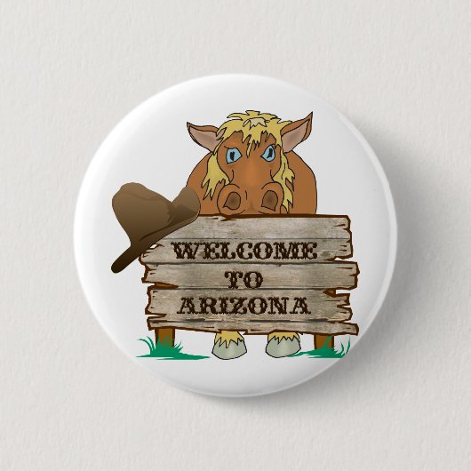 AZ- Welkom bij Arizona Horse Ronde Button 5,7 Cm (Voorkant)