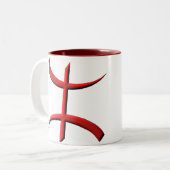 aza berber red tweekleurige koffiemok (Voorkant links)