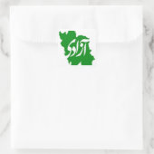 "Azadi" Iran Vlag Kaart Vierkante Sticker (Tas)