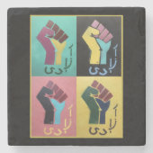 Azadi - Marble Stone Onderzetter (Voorkant)