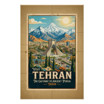 Azadi Toren & Alborz Gebergte Iran Reisposter