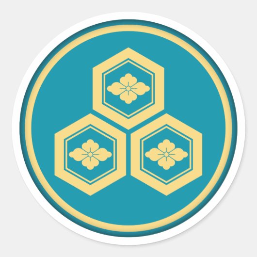 Azai Clan Kamon Ronde Sticker (Voorkant)