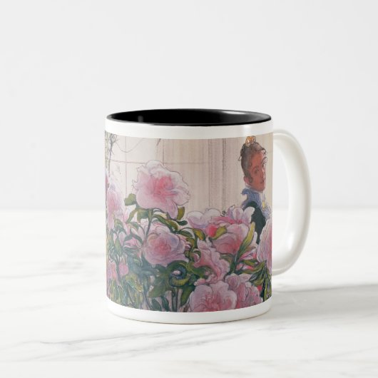 Azalea, 1906 (m/v papier) tweekleurige koffiemok (Voorkant rechts)