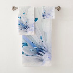 *~* Azalea Art Painting Flowers Wit Blauwgroen Bla Bad Handdoek
