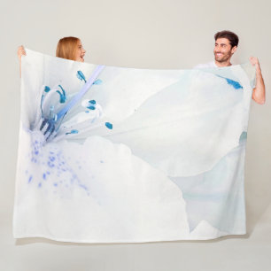 *~* Azalea Art Painting Flowers Wit Blauwgroen Fleece Deken