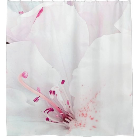 *~* Azalea Art Schilderende Bloemen Witte Roze Douchegordijn (Voorkant)