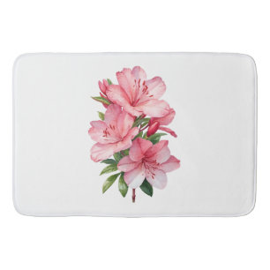 Azalea bloem aquarel schilderij badmat