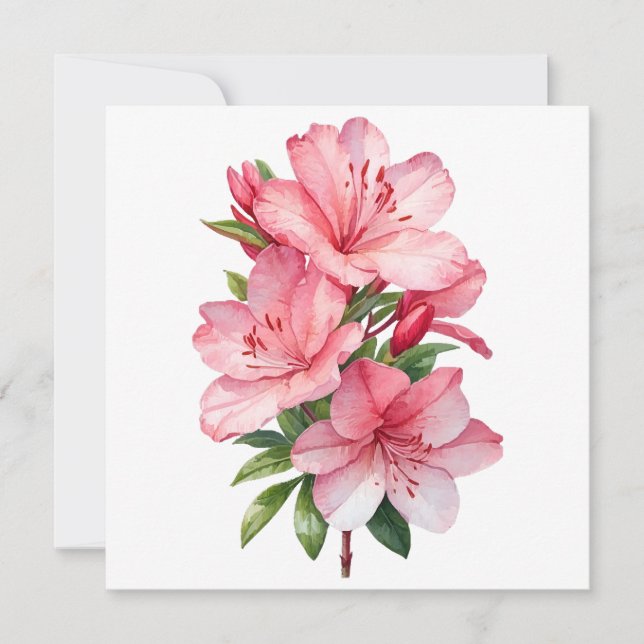 Azalea bloem waterverfschildering (Voorkant)