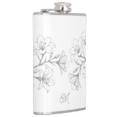 Azalea Bloemen Delicate Pencil Schets Heupfles (Rechts)