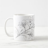 Azalea Bloemen Delicate Pencil Schets Koffiemok (Links)