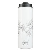 Azalea Bloemen Delicate Pencil Schets Thermosbeker (Voorkant)