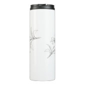 Azalea Bloemen Delicate Pencil Schets Thermosbeker (Achterkant)