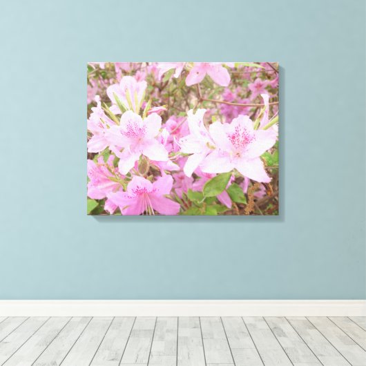 Azalea Bloom Close-Up Photography Canvas Afdruk (Insitu (Houten vloer))