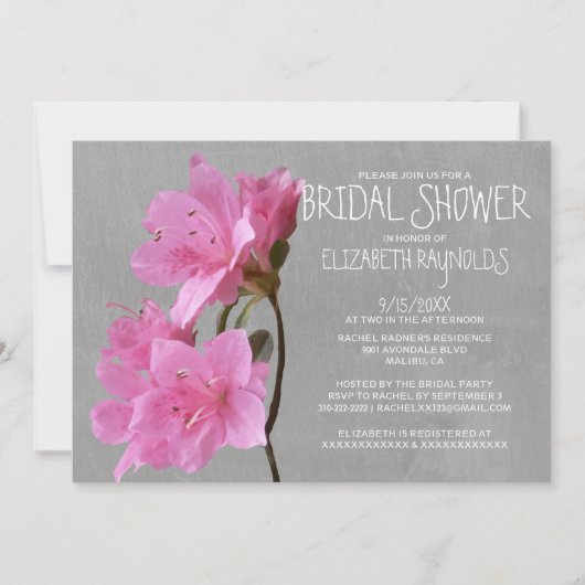 Azalea Bridal Shower-uitnodigingen Kaart (Voorkant)