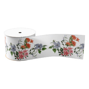 Azalea Clematis Floral Garland Grosgrain Ribbon Grosgrain Lint