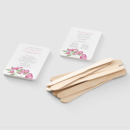 Azalea Fan Wedding Programme Handwaaier (Niet-gemonteerd)