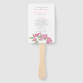 Azalea Fan Wedding Programme Handwaaier (Voorkant)