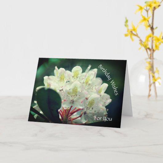 Azalea Flower Personalized Birthday Kaart (Gele Bloem)