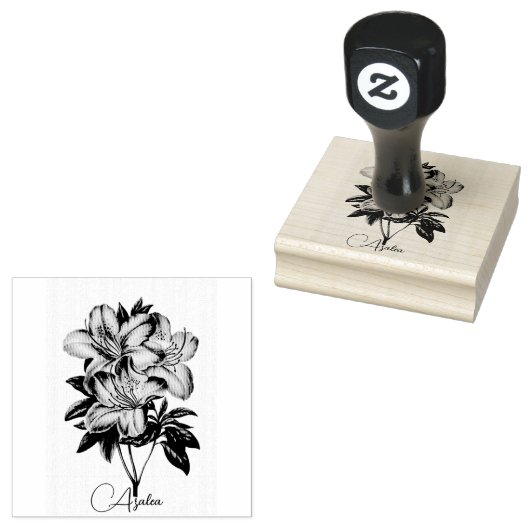 Azalea Flowers Rubber Stamp Rubberstempel (Gestempeld)