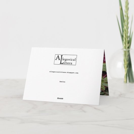 Azalea, kaart (Achterkant)