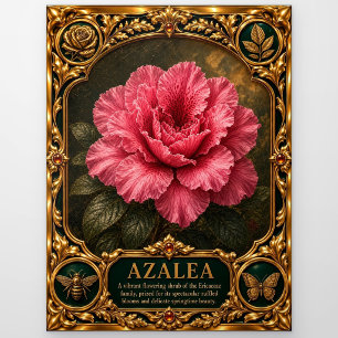 Azalea, met juwelen versierde erfstuk kunst briefkaart