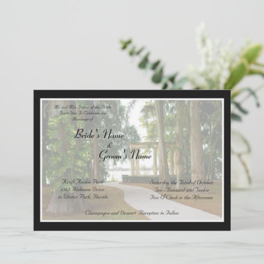 Azalea Park Wedding Invitation Kaart (Staand voorkant)