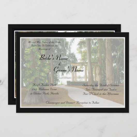 Azalea Park Wedding Invitation Kaart (Voorkant / Achterkant)