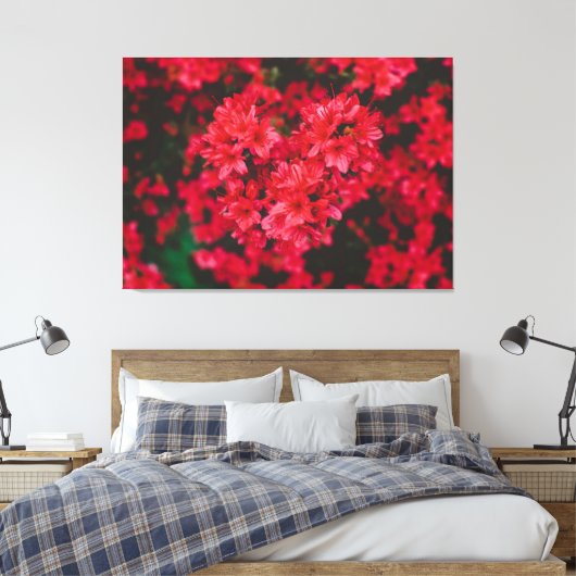 Azalea Stretched Canvas afdrukken (Insitu (Slaapkamer))