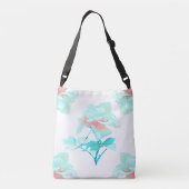 Azalea-Turquoise Roos Bloemen Crossbody Tas (Achterkant)
