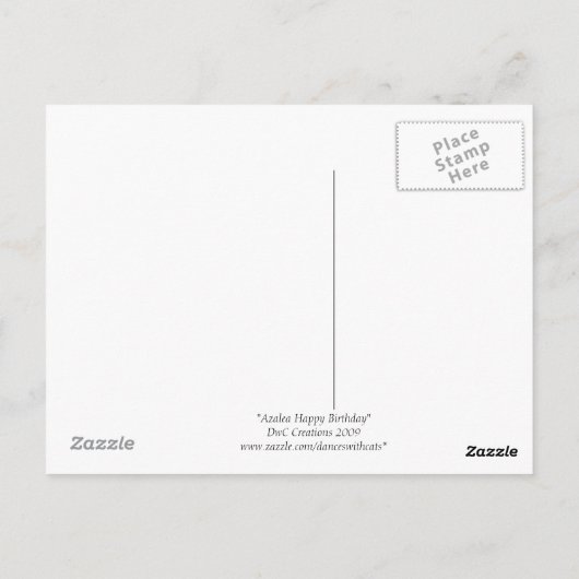 Azalea Verjaardag Briefkaarten (Achterkant)