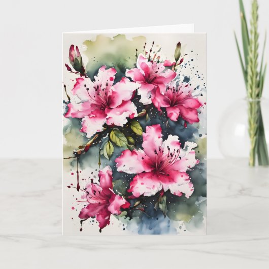 Azalea - Watercolor flowers Kaart (Voorkant)