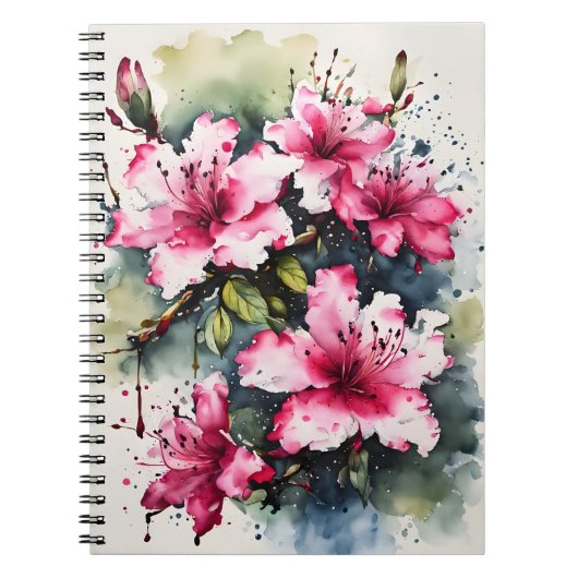 Azalea - Waterverf bloemen Notitieboek (Voorkant)