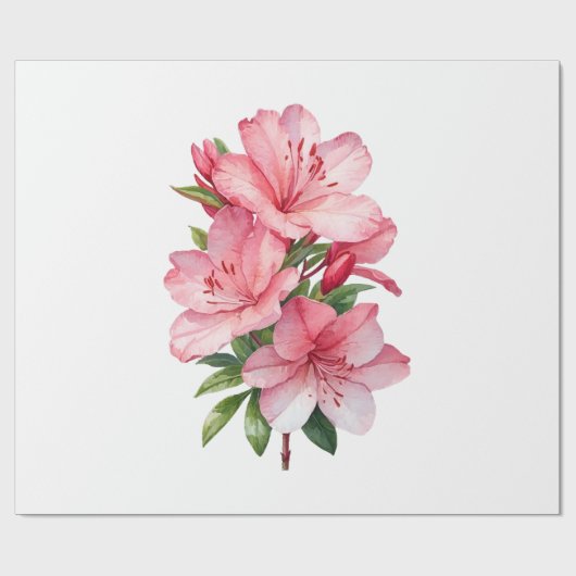 Azalea waterverf schilderij cadeaupapier (Vlak)