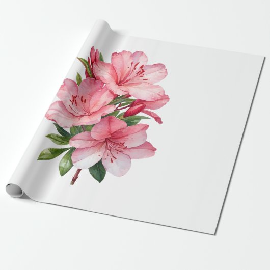 Azalea waterverf schilderij cadeaupapier (Uitgerold)